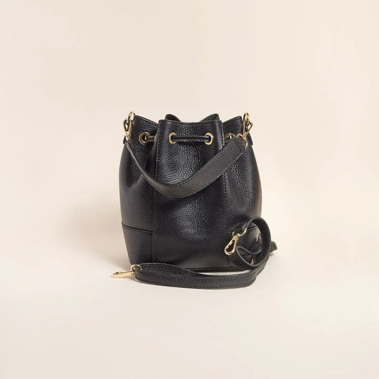 Zwarte handtas met 2 riemen