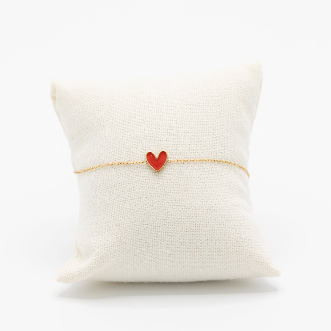 Armbandje - rood hartje