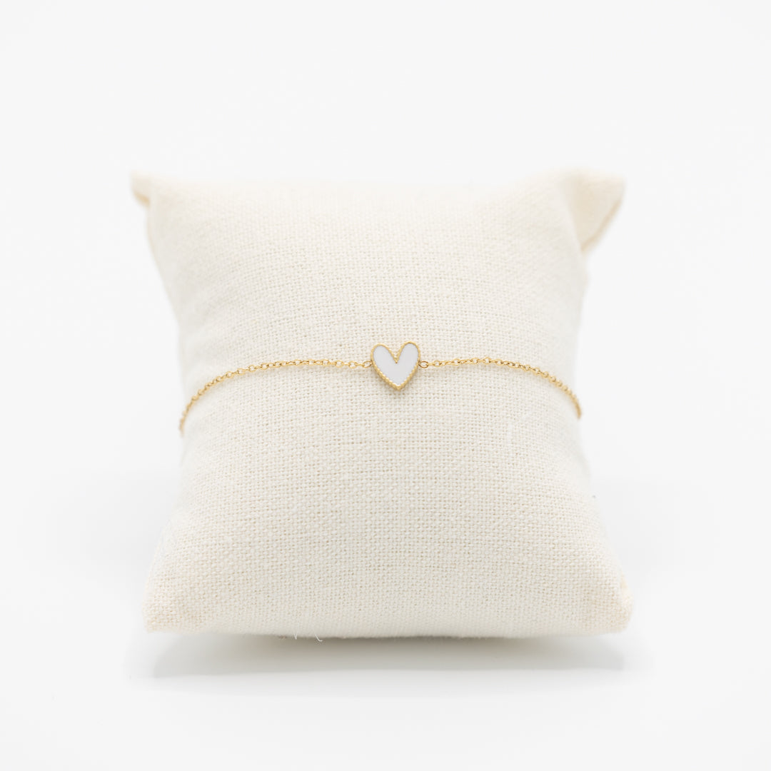 Armbandje - wit hartje