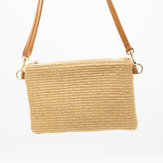 Beige raffiahandtas
