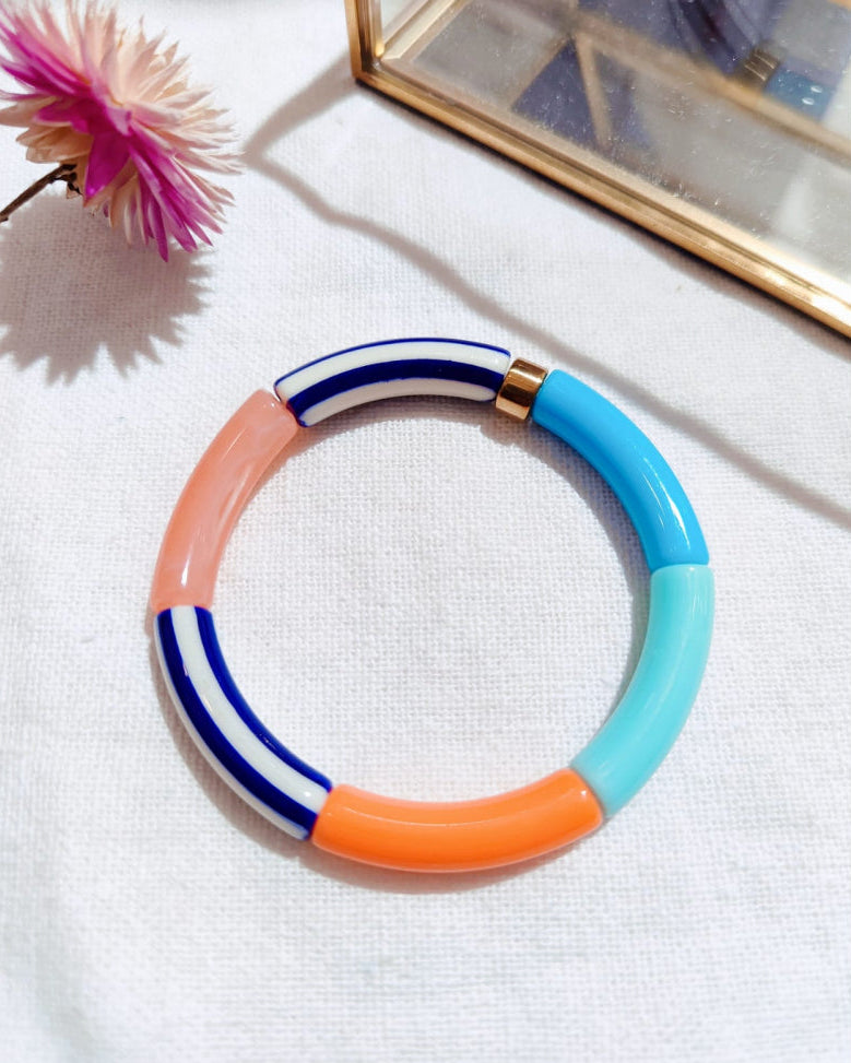 Armband- Blauw/oranje