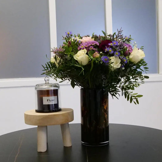 Geurkaars - vijg - met glazen stolp