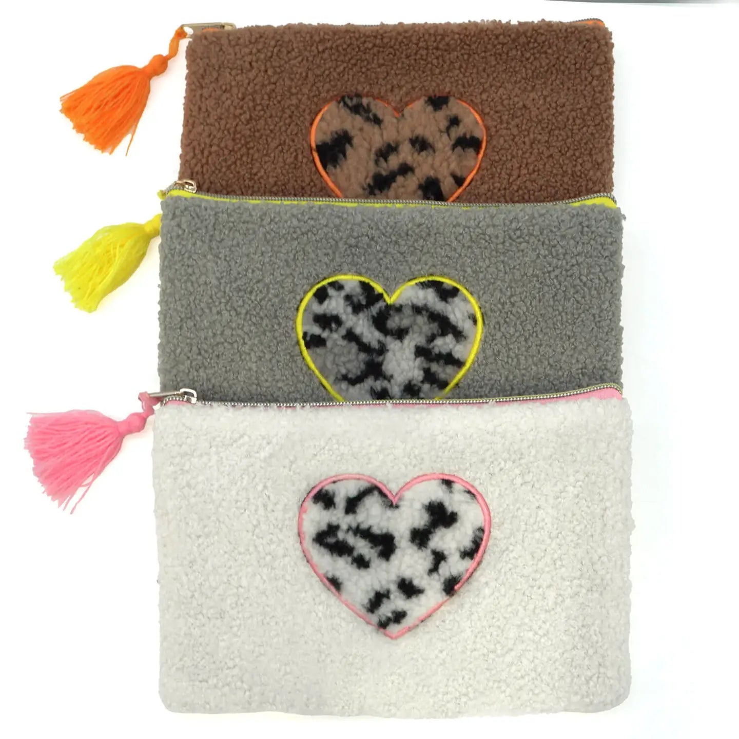 Witte etui met roze accenten