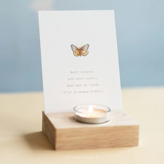 Gedenkplekje voor A6 kaart & minivaasje/theelichtje
