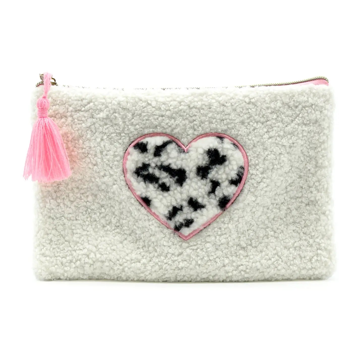 Witte etui met roze accenten