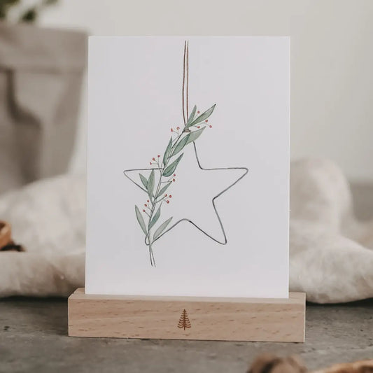 Wenskaart met kerstster