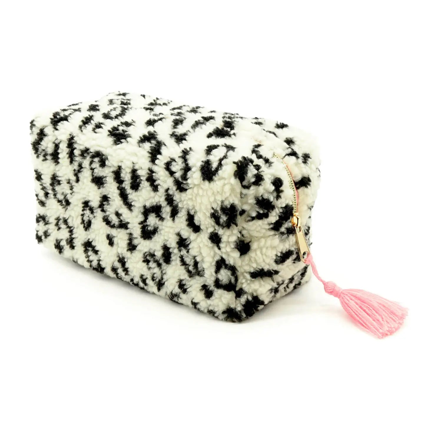 Rechthoekige toilettas Teddy - wit, roze