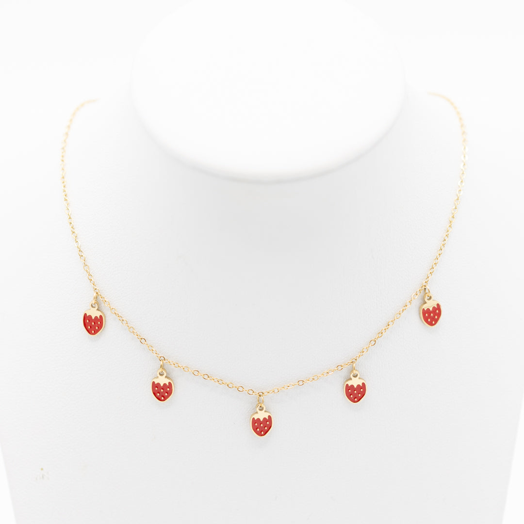 Ketting met rode hartjes