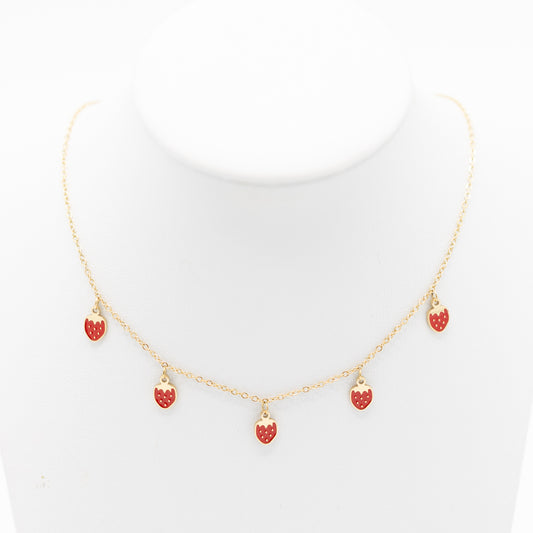 Ketting met rode hartjes