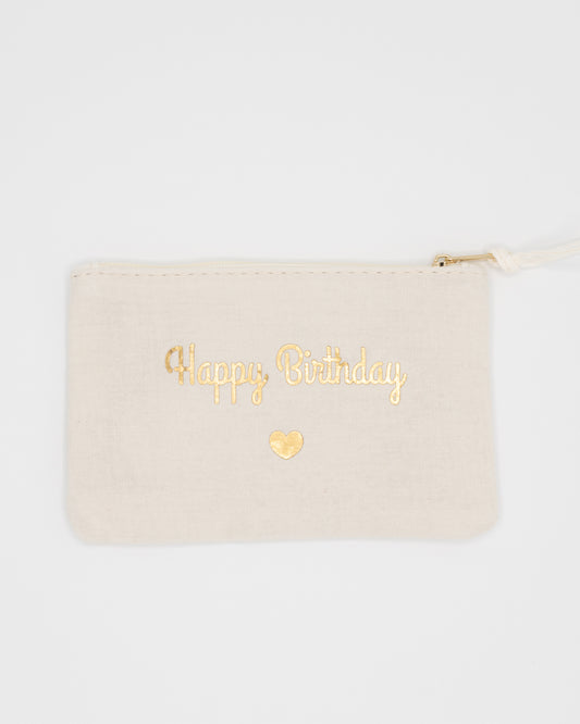 Etui écru - Happy Birthday
