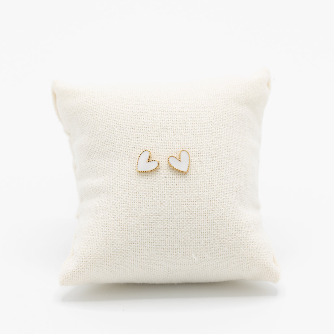 Set studs - wit hartje