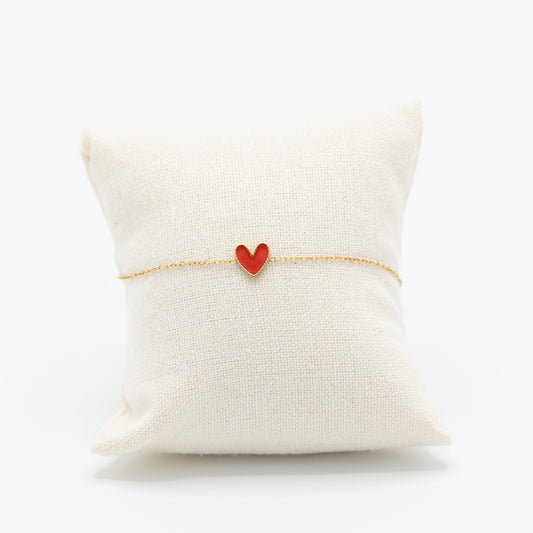 Armbandje - rood hartje