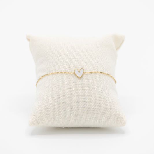 Armbandje - wit hartje
