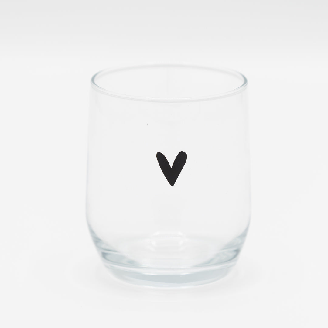Drinkglas met 🖤