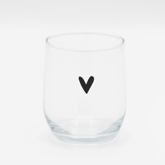 Drinkglas met 🖤