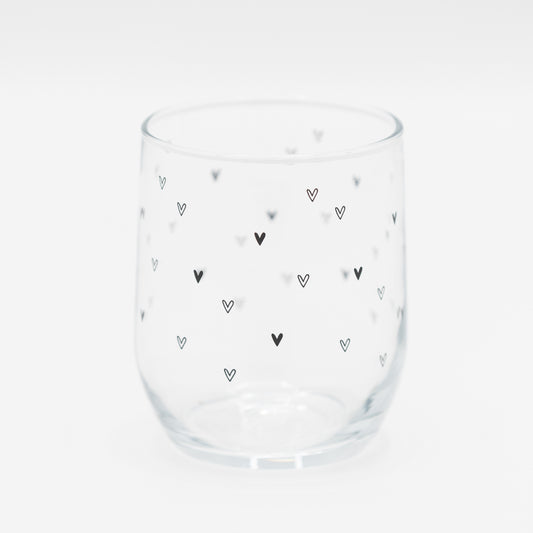 Drinkglas met vele hartjes