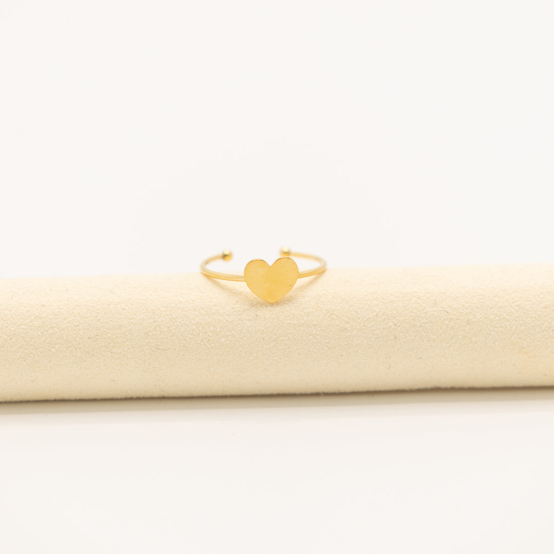 Kinderring met gouden hartje