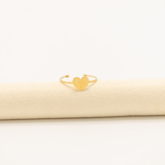 Kinderring met gouden hartje