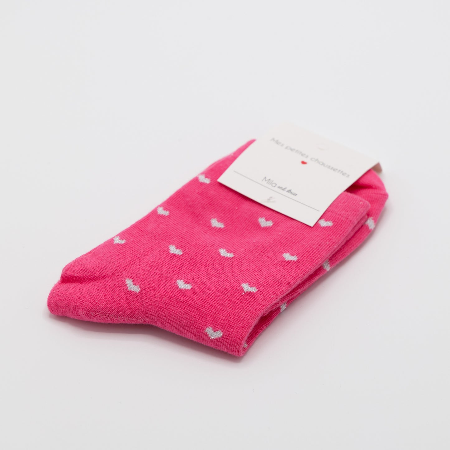 Fuchsia, hippe sokken met allemaal hartjes