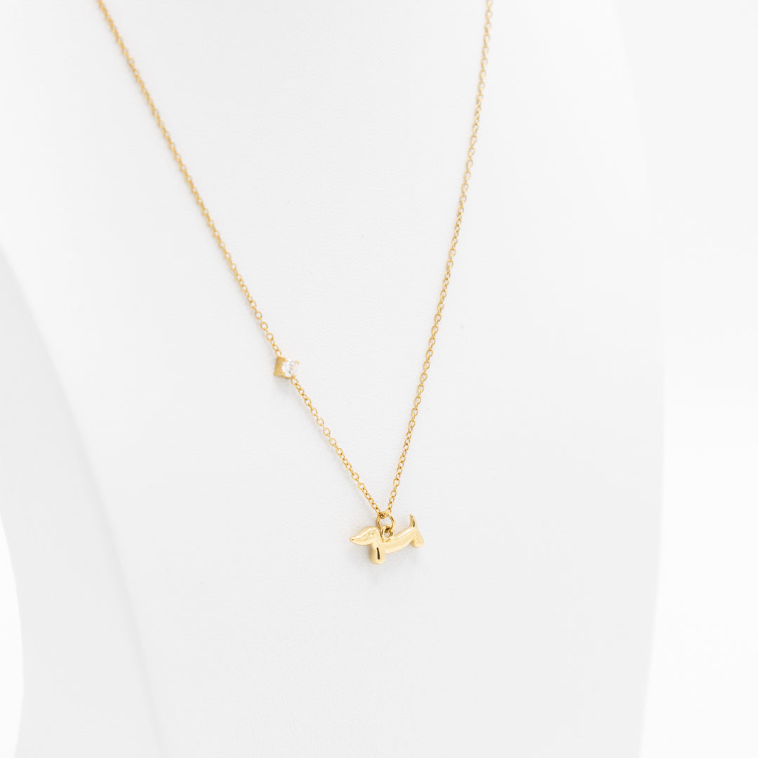 Ketting - Teckel met steentje