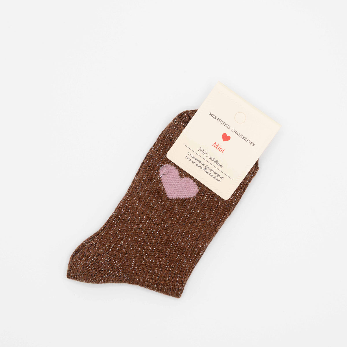 Camel, hippe kindersokken met hartje, maat 31-34