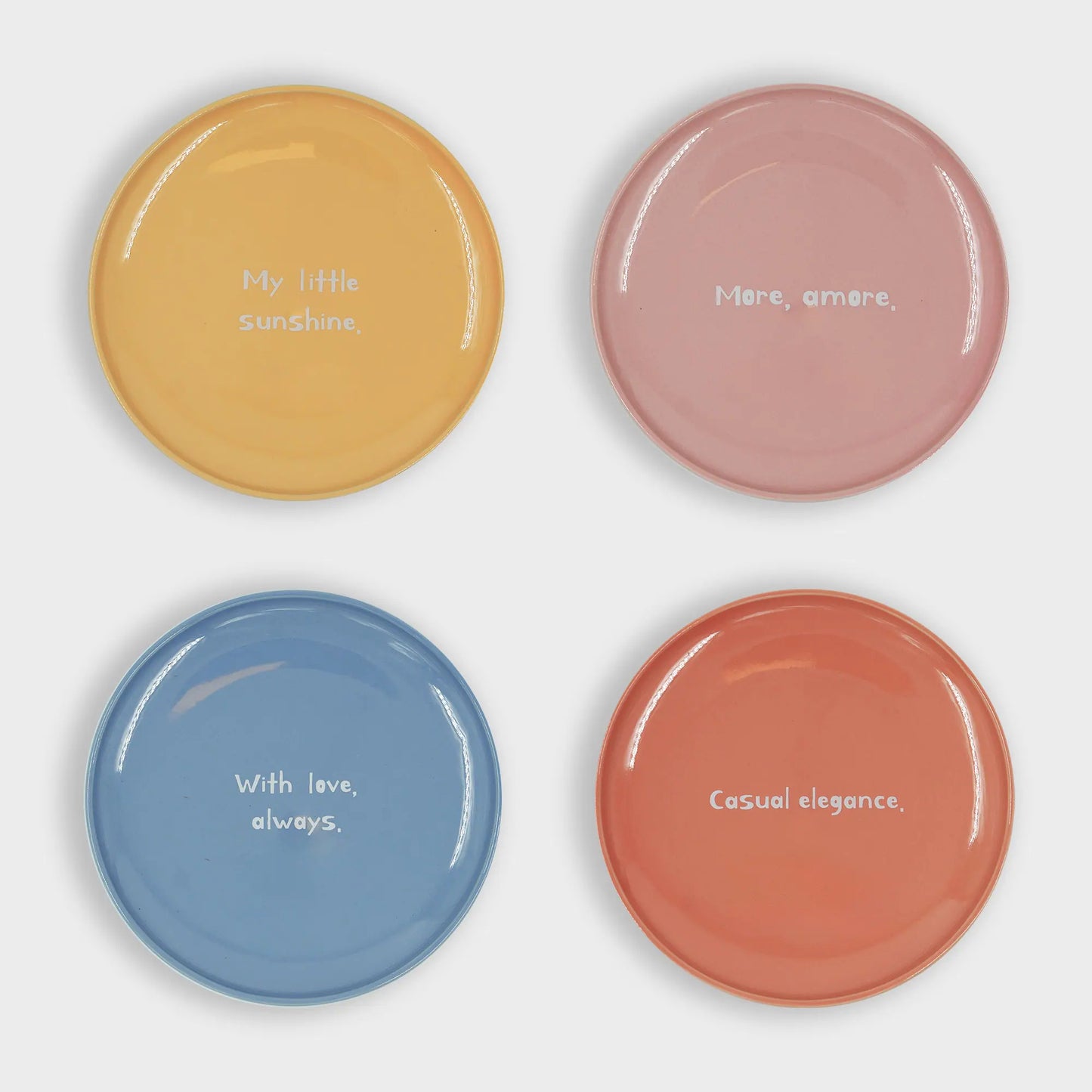 Kleurrijke bordjes - set van 4
