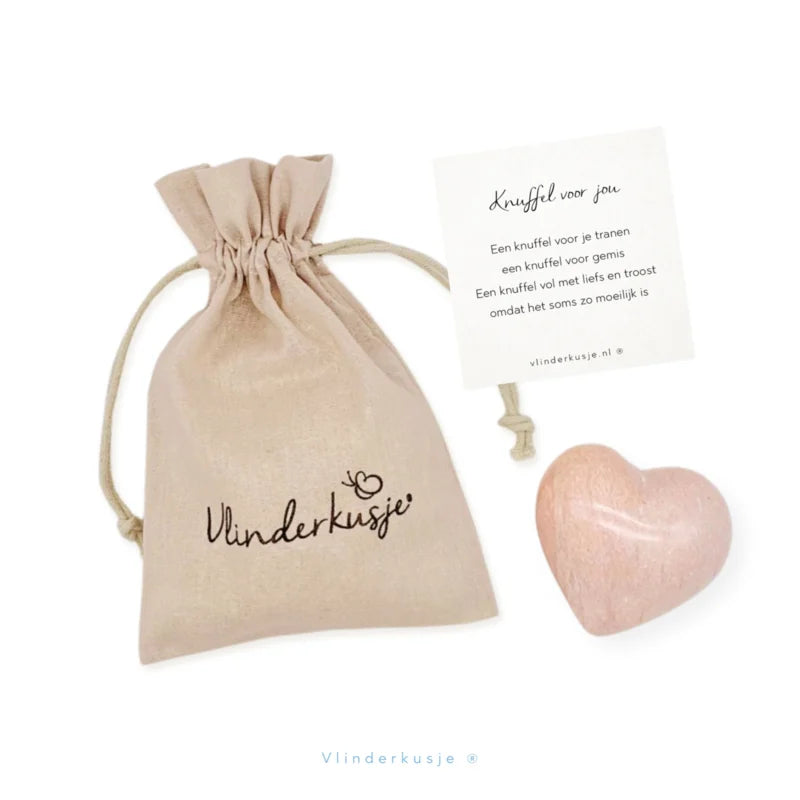 Zakje vol knuffels - met hartje en minikaartje
