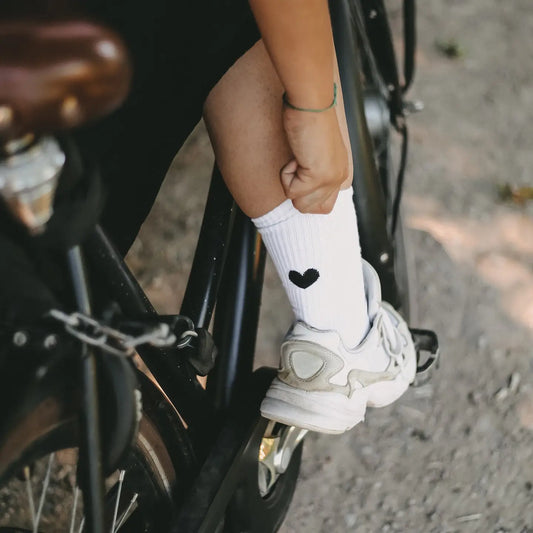 Witte sokken met 🖤